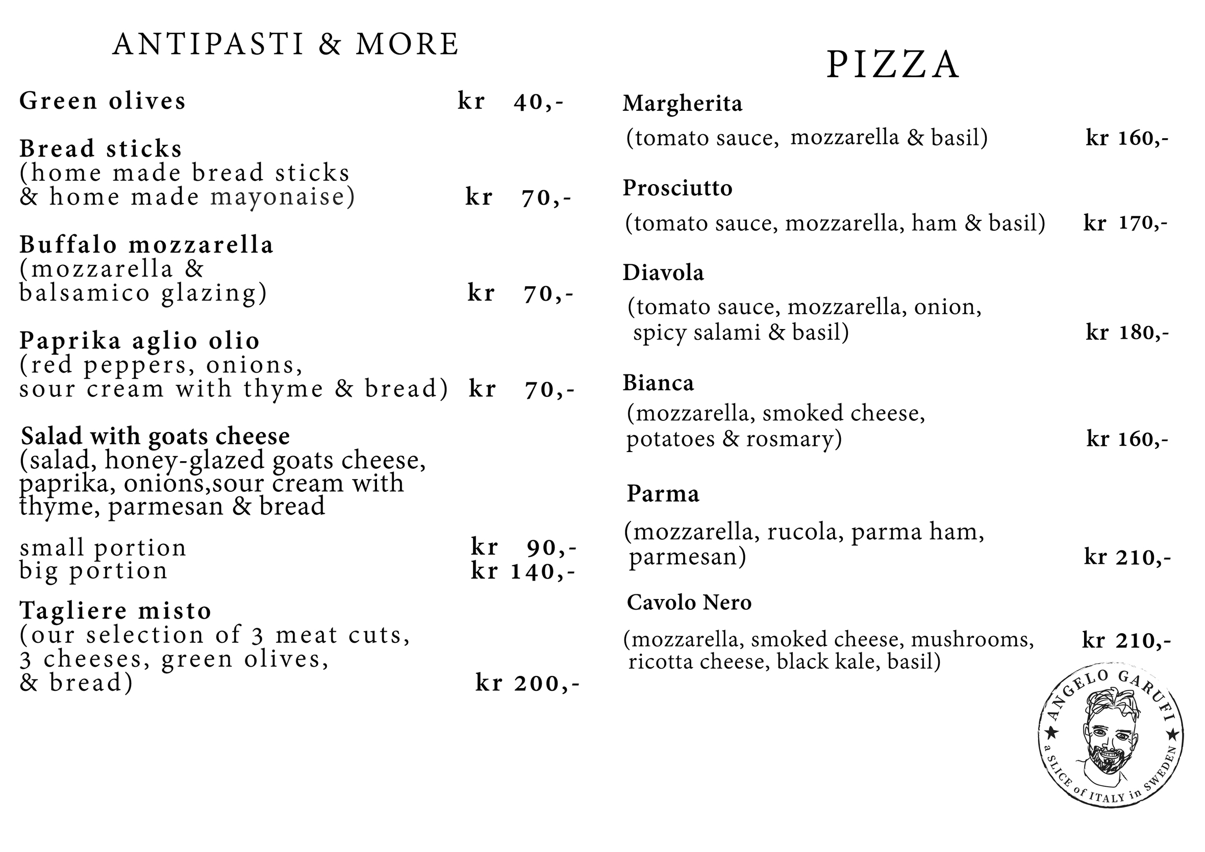 pizza menu annerstad